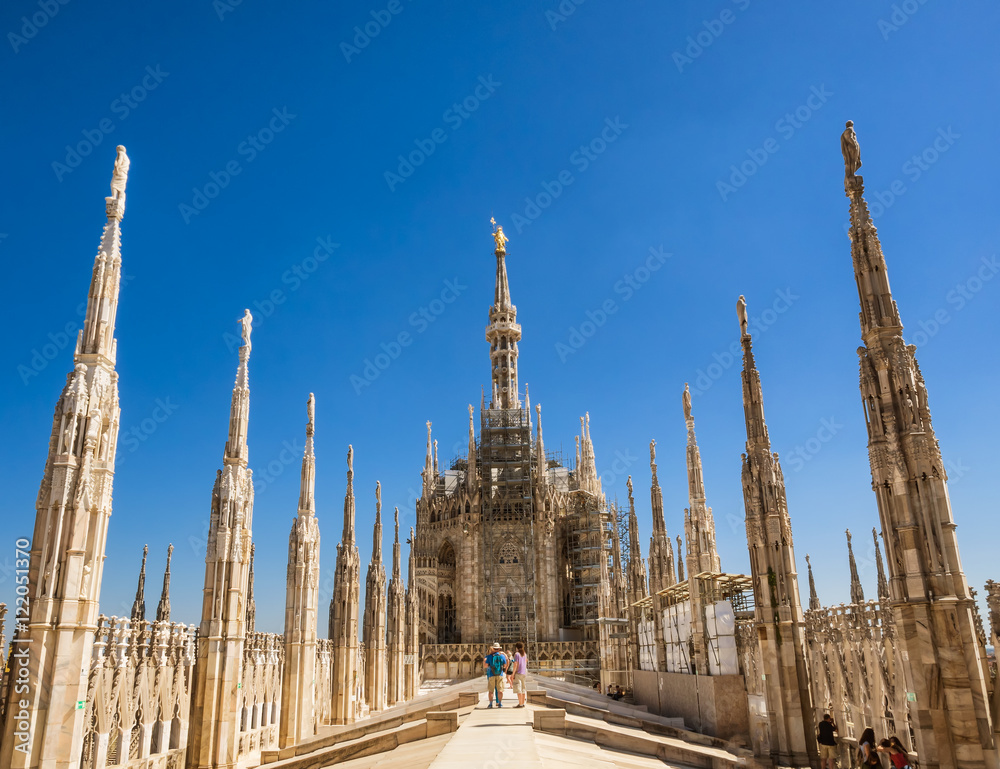 Duomo cathedral in Milan, from the roof Duomo cathedral in Milan, from the roof