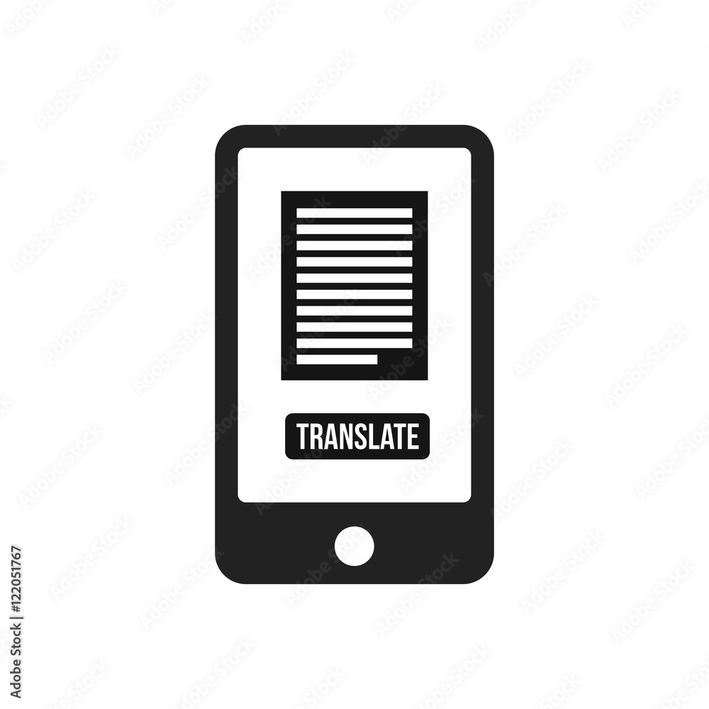 Translate application on a smartphone icon in simple style on a white background vector illustration Translate application on a smartphone icon in simple style on a white background vector illustration