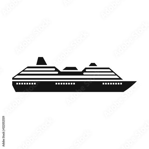 Cruise ship icon in simple style on a white background vector illustration