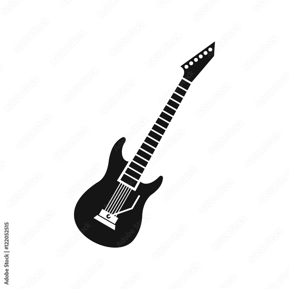 Electric guitar icon in simple style on a white background vector illustration