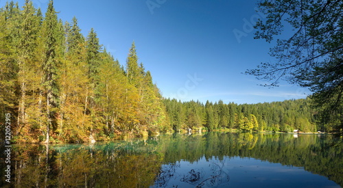 Panorama Lago di Fusine inferiore (unterer Weissenfelser See) / Friaul / Italien