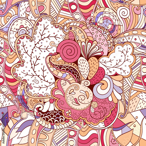 Obraz na plátně Tracery seamless calming pattern