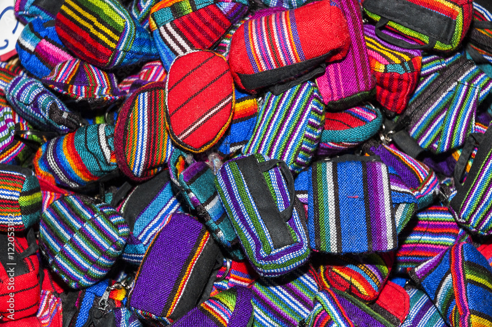 Handmade traditional guatemalan design fabric