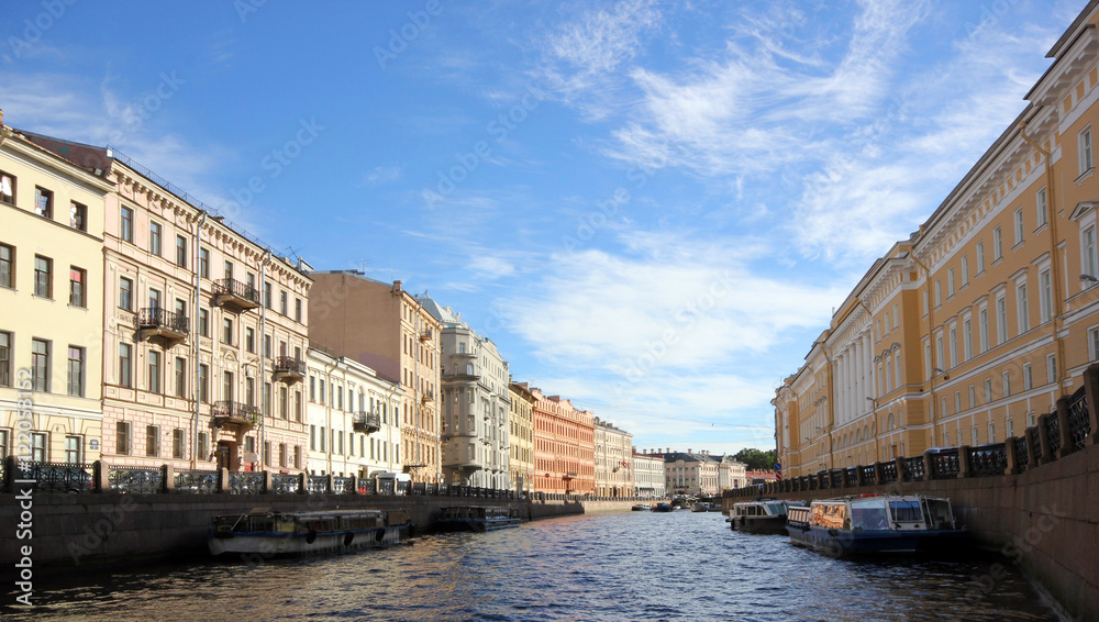Canal and historic buildings in Saint-Petersburg