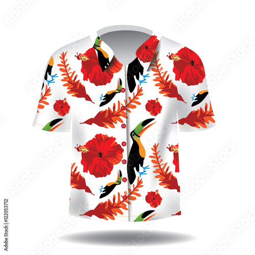 
Hawaiian Aloha shirt. EPS 10 vector.