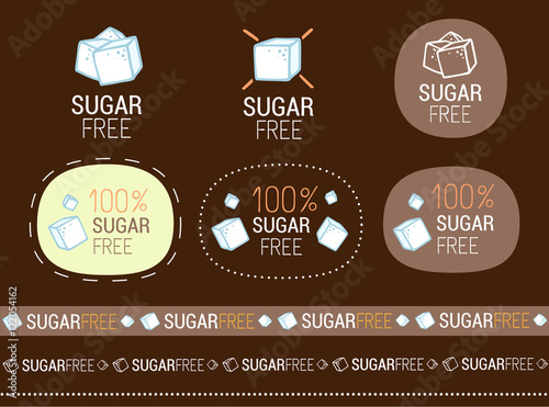 vector sugar free sign set