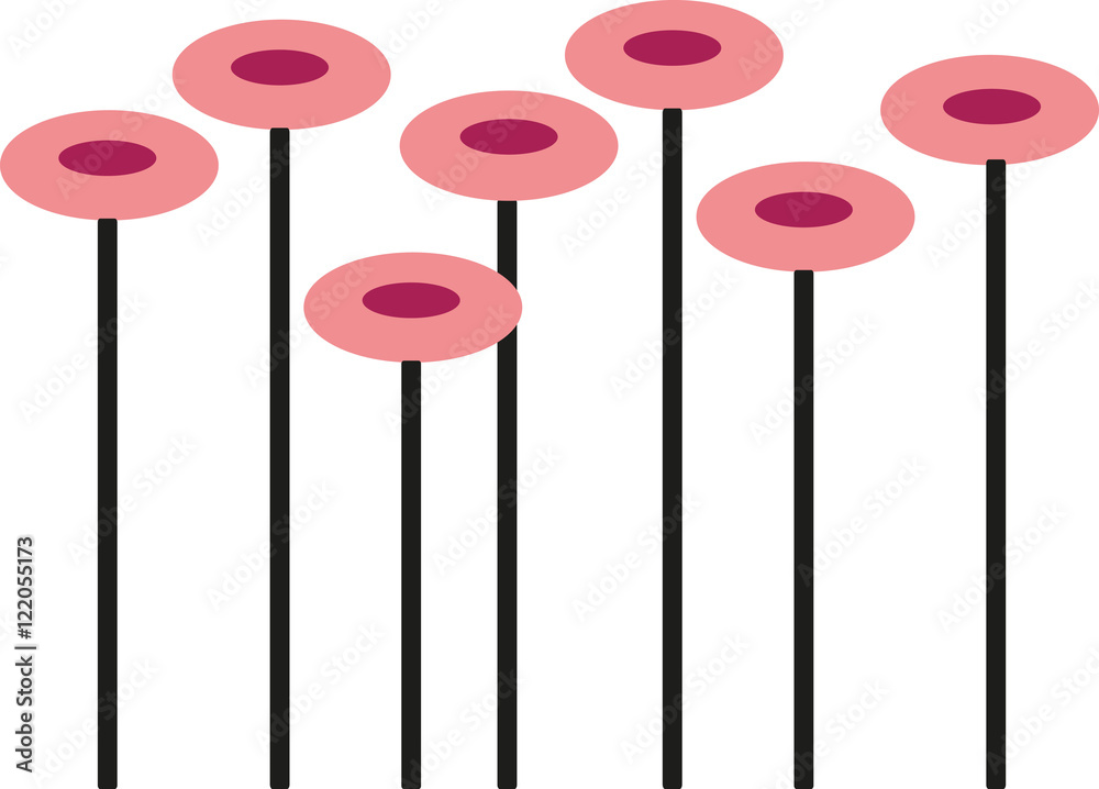 Abstract flowers with long stems Abstract flowers with long stems