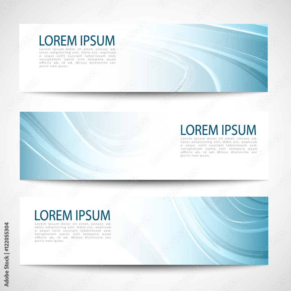 Fototapeta premium Abstract header blue wave white vector design