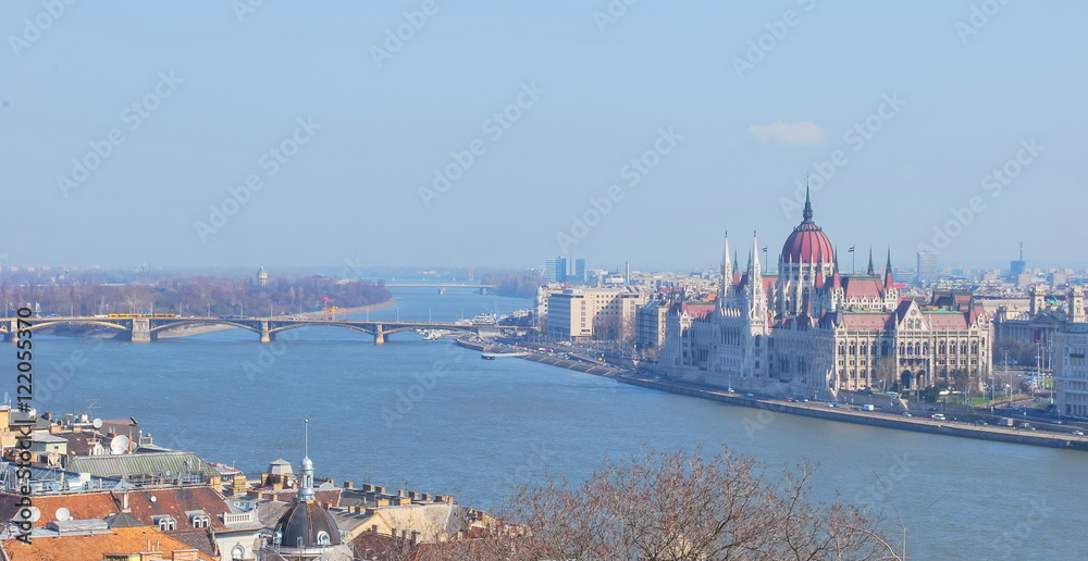 View of Budapest and the Danube Bridge