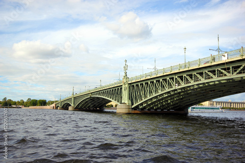 Trinity bridge across the Neva river