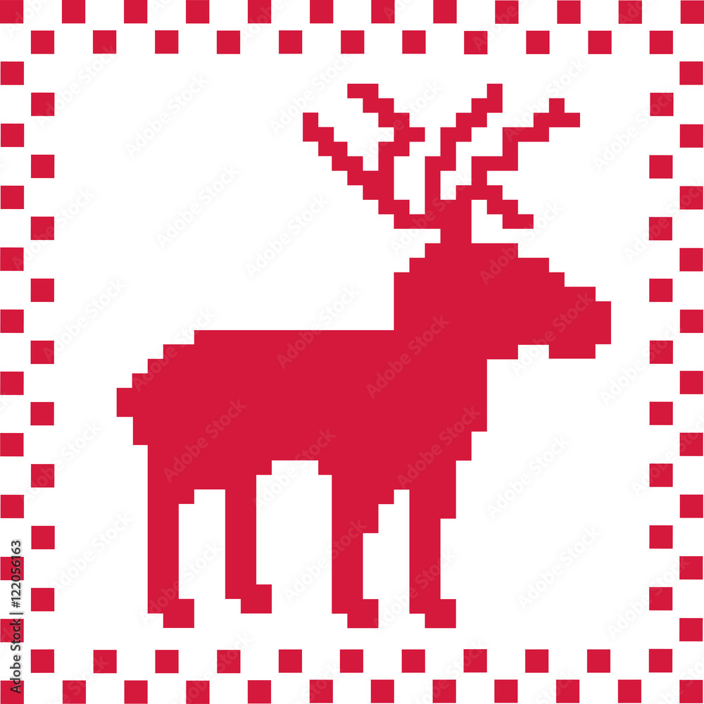 Deer with norwegian pattern texture