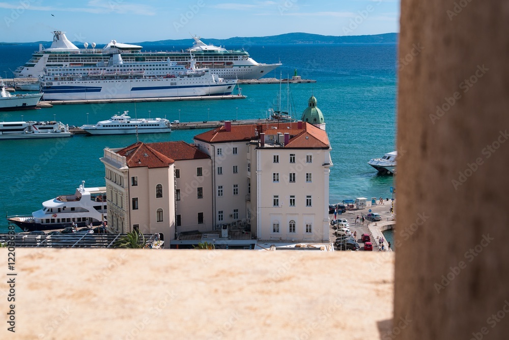 Coast and ports of Split City, Croatia 