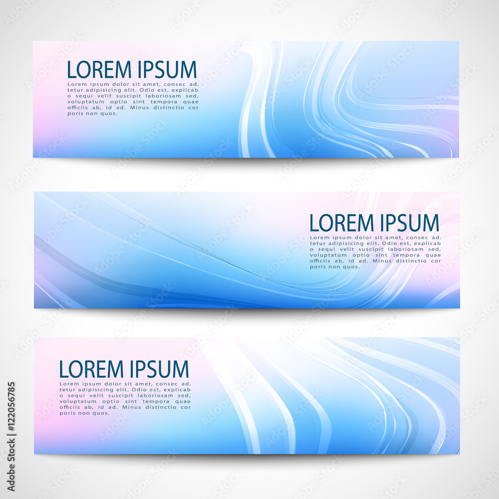 Naklejka premium Abstract header blue wave white pink blue gradian background vector design