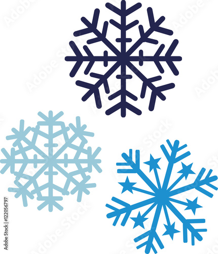 Snowflakes in three colors