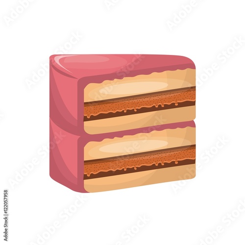 delicious cake sweet portion icon vector illustration design