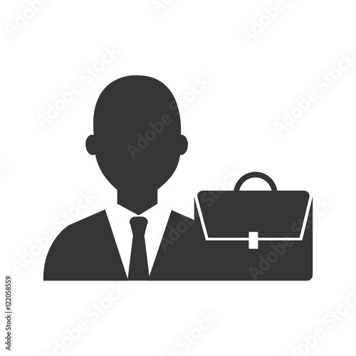 avatar businessman wearing suit and tie and executive briefcase