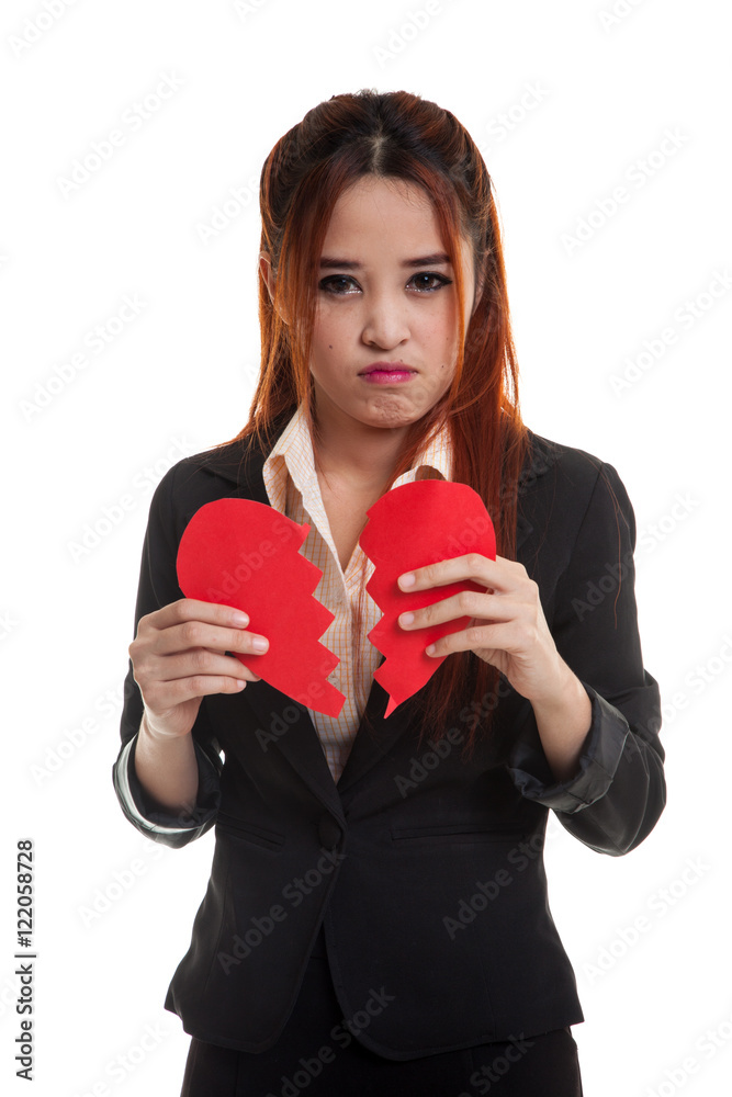 Beautiful young Asian woman with broken heart. Beautiful young Asian woman with broken heart.
