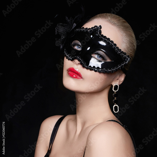 beautiful woman in mask