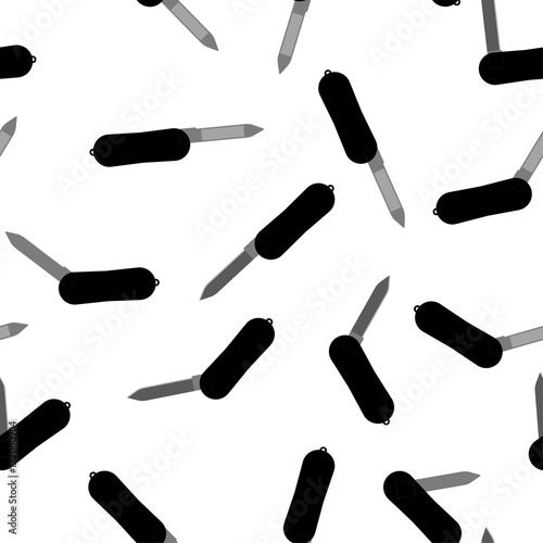 Seamless pattern with color pocket knifes