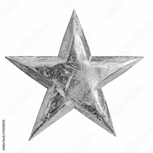 Silver metal christmas star