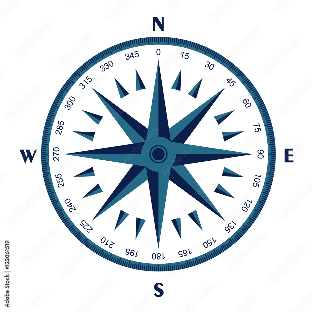 Wind rose compass vector symbol