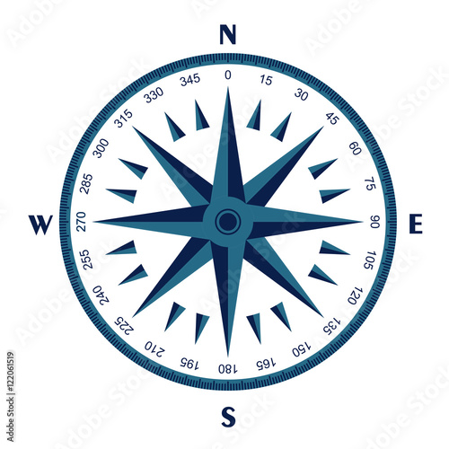 Wind rose compass vector symbol