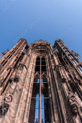 Single tower of the Cathedral Notre-Dame in Strasbourg