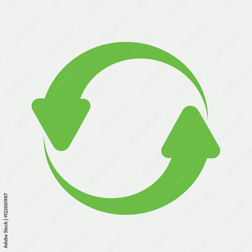 recicle arrow sign green simple icon on white background recicle arrow sign green simple icon on white background