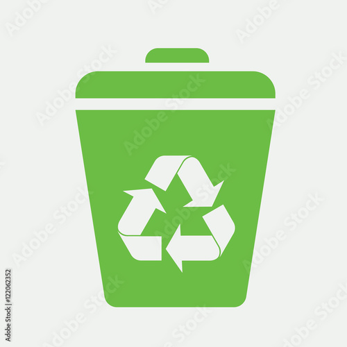 eco basket ecological recyclable sign bio green simple icon on w