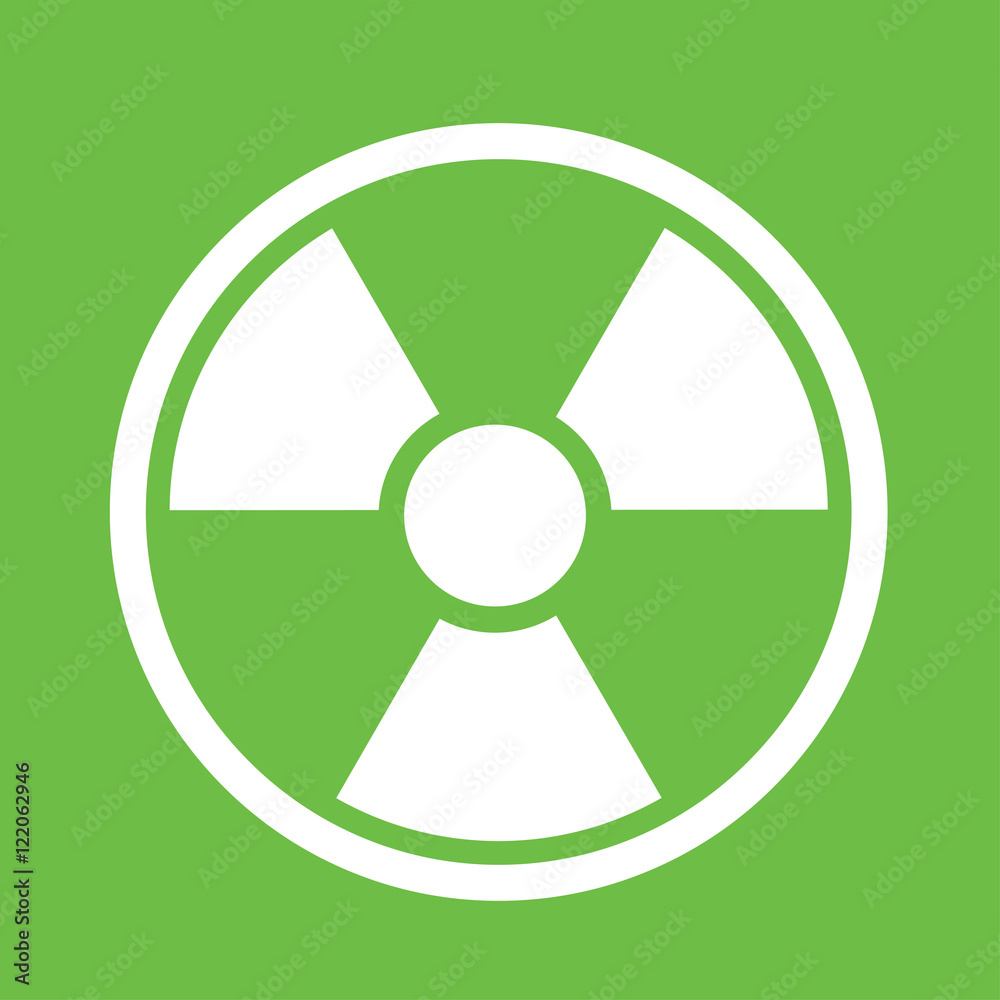 radiation radioactive sign white simple icon on green background radiation radioactive sign white simple icon on green background