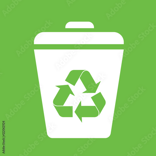 eco basket ecological recyclable sign bio simple white icon on g