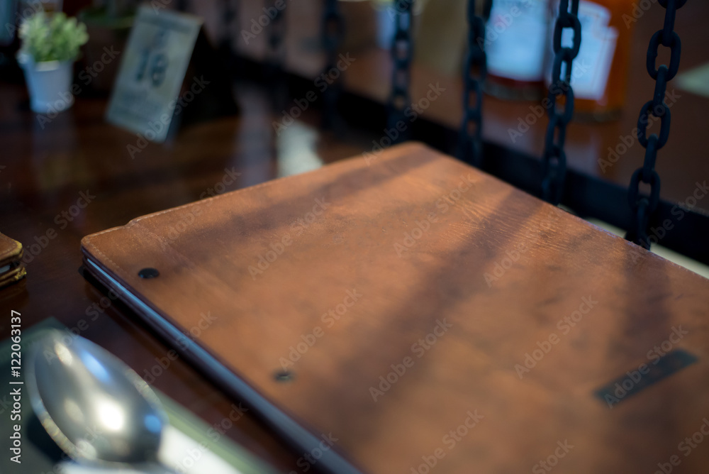 Menu Book on Table in Restaurant (Restaurant Menu)