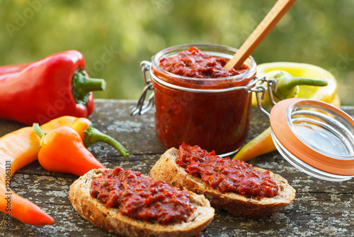 Canvastavla Ajvar - delicious dish of roasted red peppers