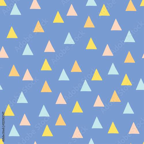Free Download Seamless minimal vector pattern with colorful triangles. For cards, invitations, wedding or baby shower albums, backgrounds and scrapbooks. - GFXLoad