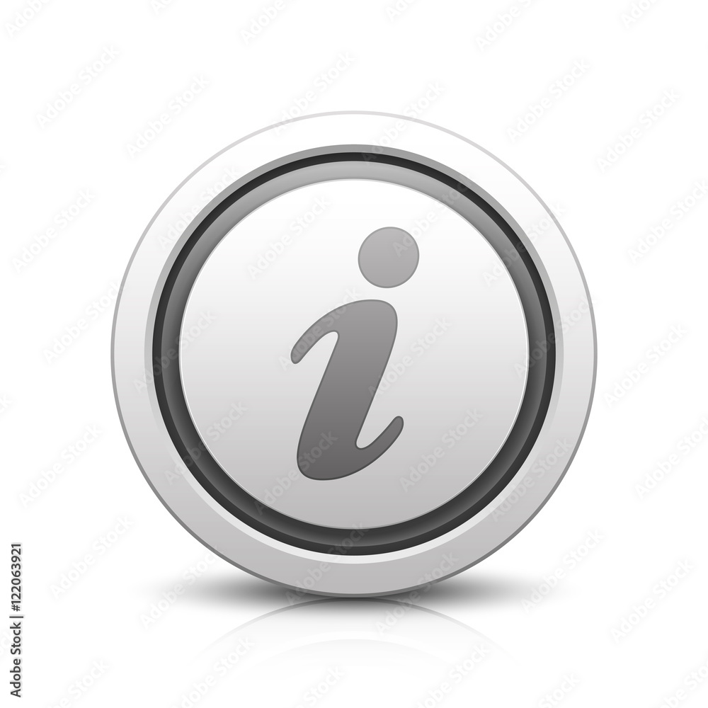 Information – Light gray button with reflection & black Information – Light gray button with reflection & black