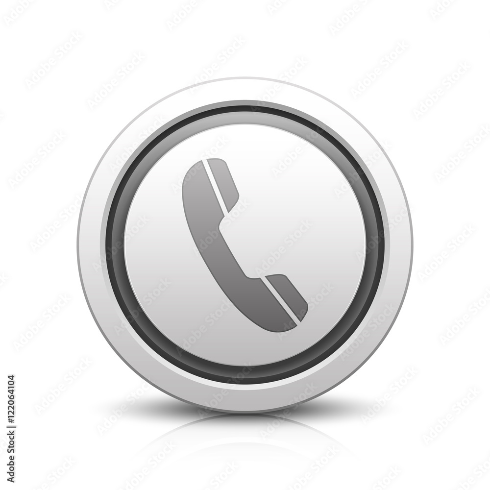 Phone – Light gray button with reflection & black Phone – Light gray button with reflection & black