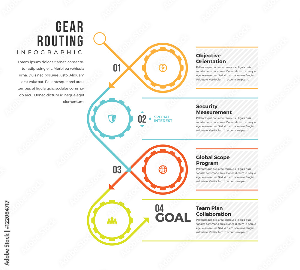 Gear Routing Infographic Stock Vector Adobe Stock