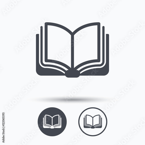 Book icon. Study literature sign.