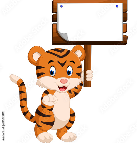 Fototapeta Naklejka Na Ścianę i Meble -  Cute tiger cartoon