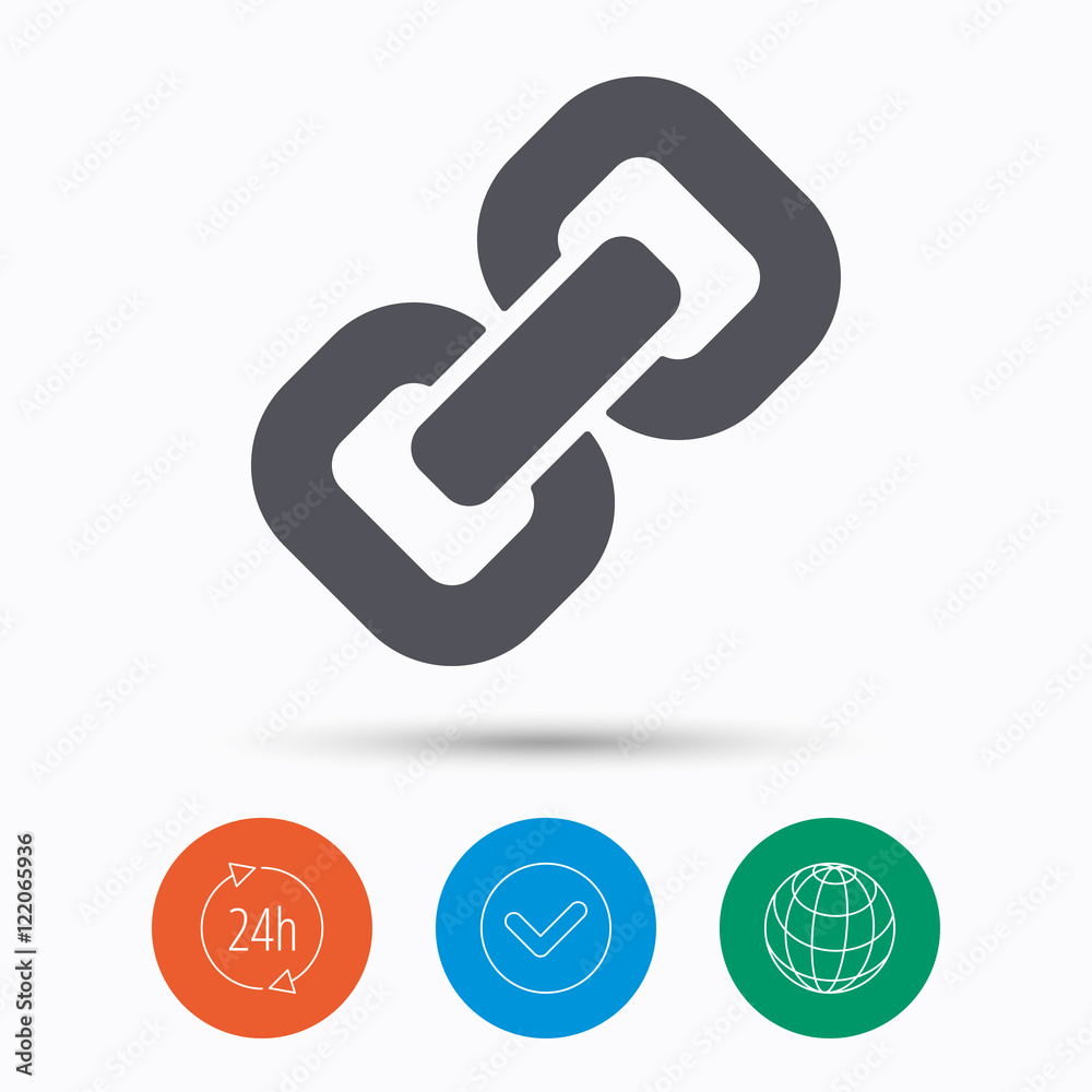 Chain icon. Internet web hyperlink sign. Chain icon. Internet web hyperlink sign.