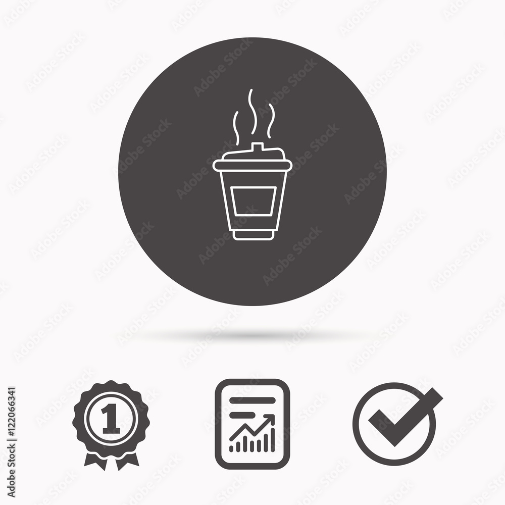 Coffee icon. Takeaway glass sign. Coffee icon. Takeaway glass sign.
