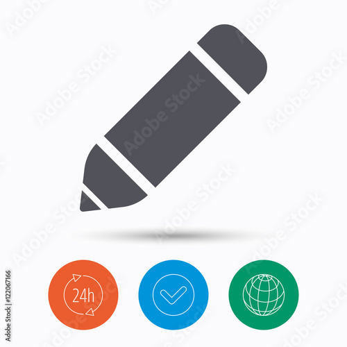 Edit icon. Pencil for drawing sign.