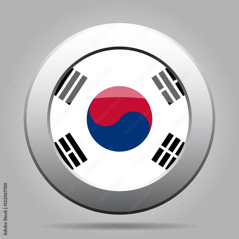 metal button with flag of South Korea metal button with flag of South Korea