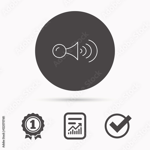 Klaxon signal icon. Car horn sign.