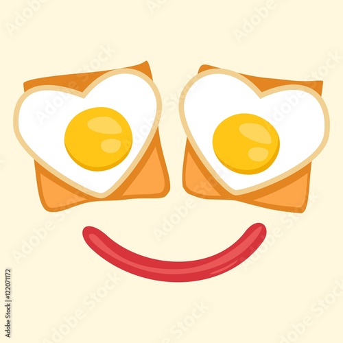 toast with egg face