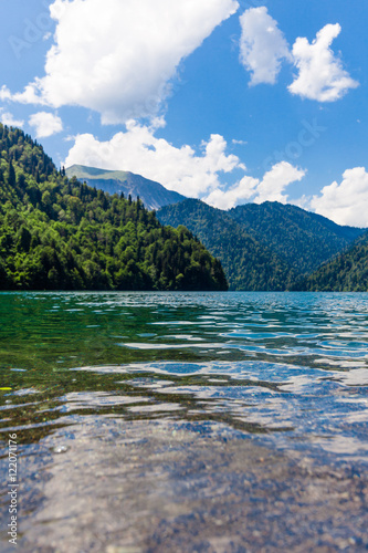 Abkhazia. Riza lake.  Mountain lake