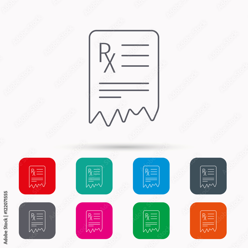 Medical prescription icon. Health document sign. Medical prescription icon. Health document sign.
