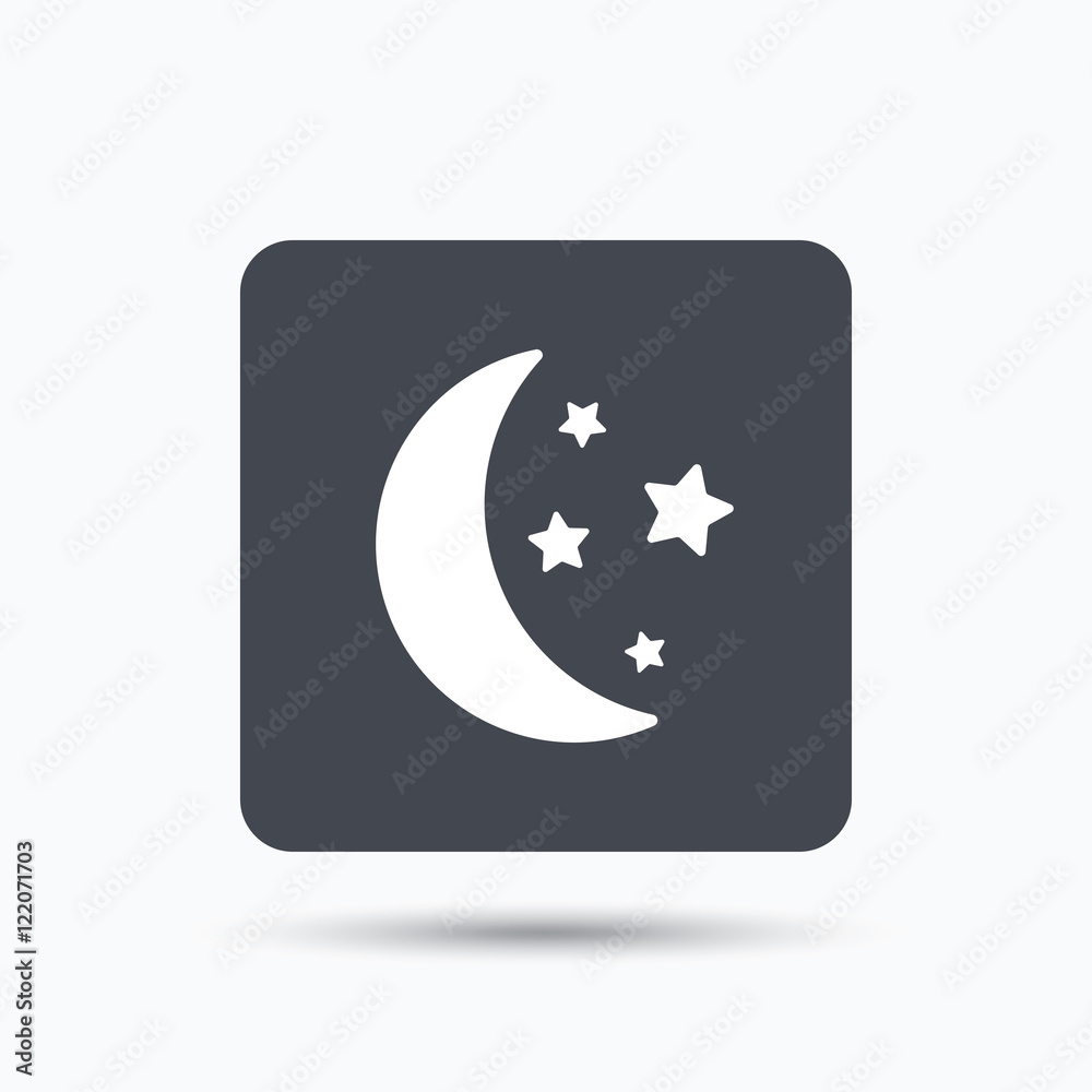 Moon and stars icon. Night sleep sign.