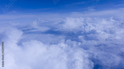 Sky clouds.  Over the Clouds.  Cloudscape. Blue sky and white cl
