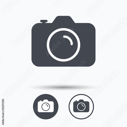 Camera icon. Professional photocamera sign.